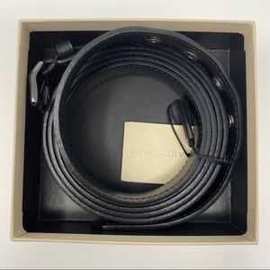 New Black Burberry Double Wrap Belt With Tags